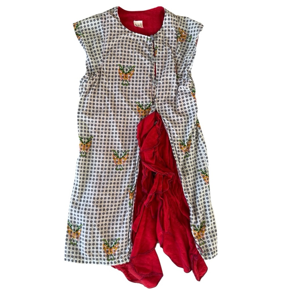 Charming Kids Red & White Pineapple Kiss Casual Dress - Size 8!